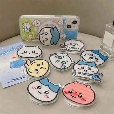 Korean Cute Fun Cartoon Chiikawa For Magsafe Magnetic Phone Griptok Stand For IPhone 17 Pro Max For Samsung Galaxy Foldable Holder Socket Bracket