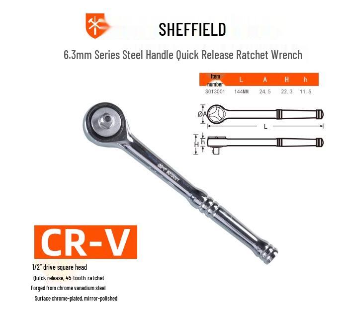 

Набор реверсивных трещоточных ключей с высоким крутящим моментом Steel Shield: Маленький, Средний, Большой Мух, Быстросъемное Соединение, Дизайн, Облегчающий Работу.