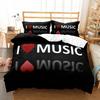 Comforter I Love Music Quilt Bedding Sets Cotton Home Textile 3D Print Music Lover Bedroom Comforter Set Queen Size Black