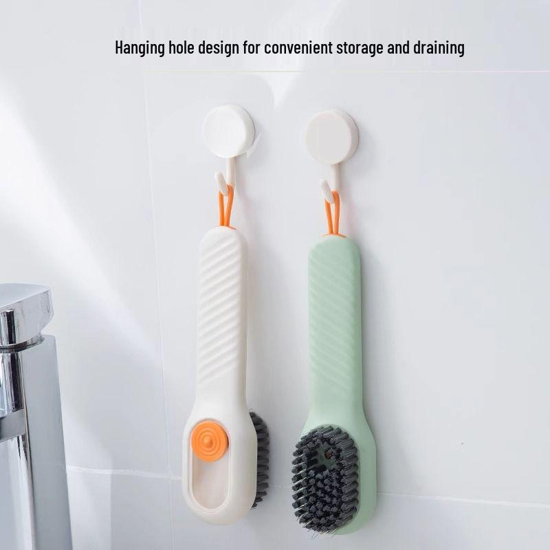 Multi-Function Soft-Bristled Shoe Cleaning Brush with Press-Type Liquid Dispenser - Gentle On Shoes