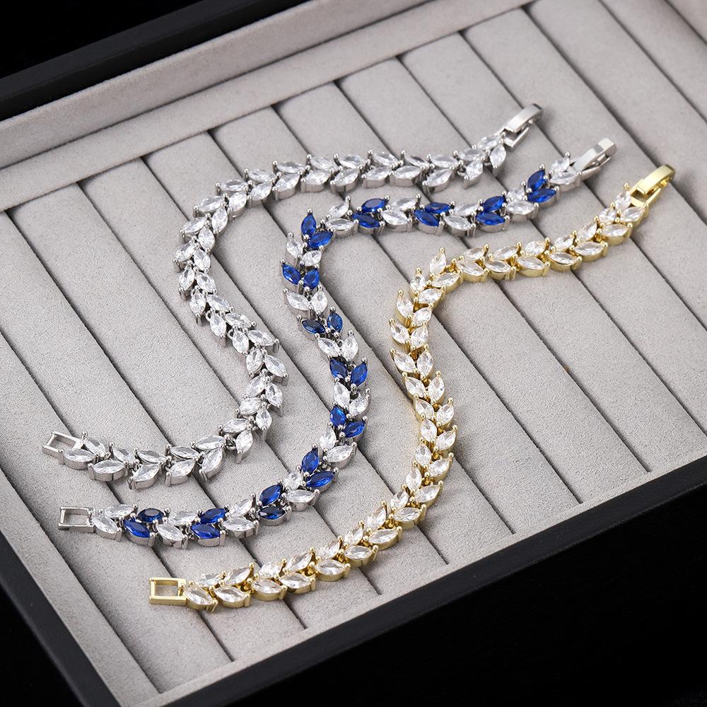 Popular Heavy Industry Horse Eye Stone Bracelet Women'S Light Luxury Full Of Diamonds Crystal Zircon Jewelry