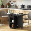 Folding Dining Table, Extendable Kitchen Table for 2 to 4 People, 2 Drop Leaf, 120 x 72 x 75 cm, Black