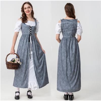 Eltern-Kind-Erwachsenen mittelalterliche Renaissance-Robe Bauernmädchen retro Rock Träger Taille