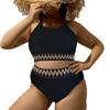 Sexy European and American Large Size High Waist Split Bikini Women's Swimsuit
