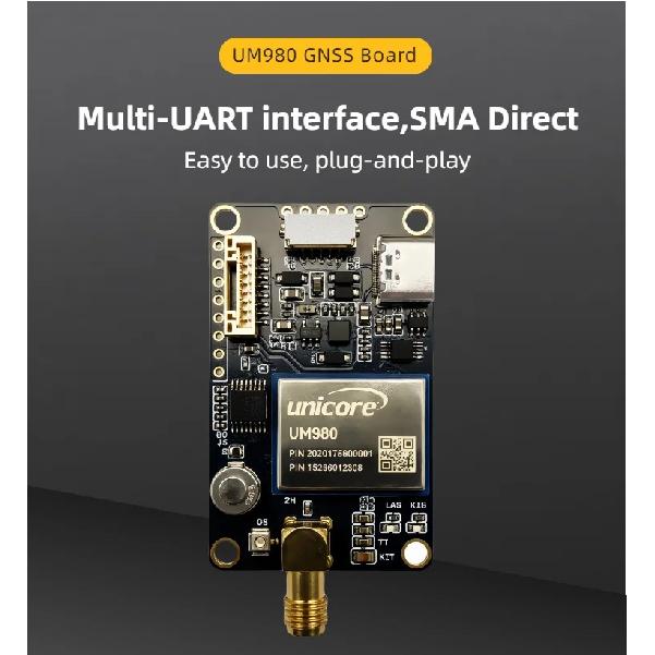 UM980 RTK GNSS Module Multi-Band GPS/BDS/GLONASS/Galileo for Drones Surveying High Accuracy Base Rover Replacement for ZED-F9P