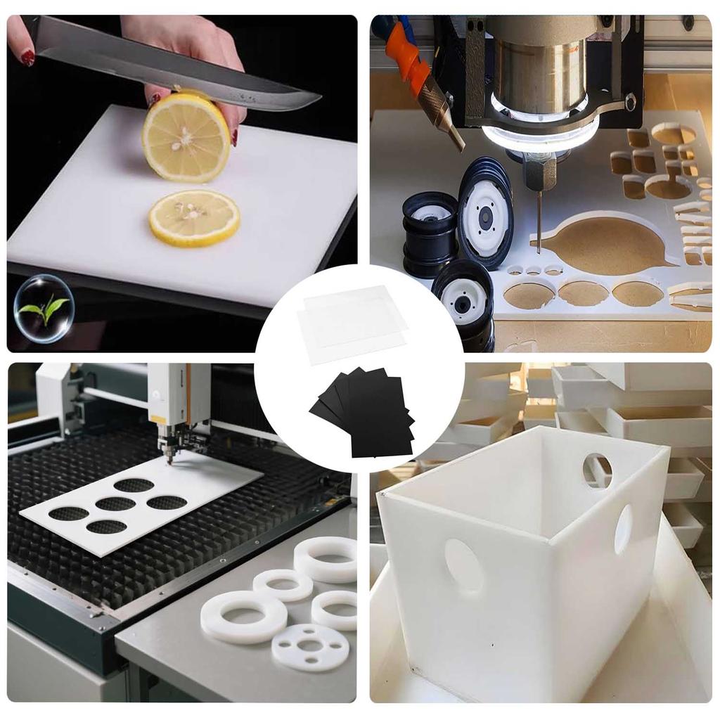 1Pcs Polypropylene Sheet Rigid Plastic Board, Engineering Plastic Sheet Lightweight PP Panel for Cutting , DIY, Water Tank, White  ,Black 200x300mm