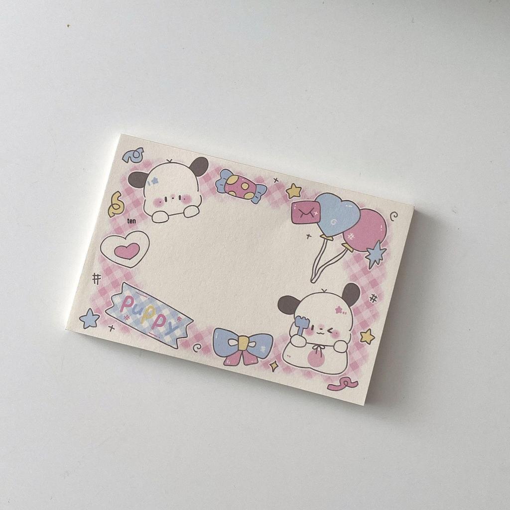 Cute Puppy Minimalist Notepad: Tearable Memo Paper for Students