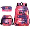 Large Capacity Schoolbag with Shoulder Strap; Student Three-piece Pencil Case Set