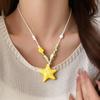 Starfish Beaded Long Chain Necklace Ceramic Women Pendant Rope Necklace  Bohemian Accessories
