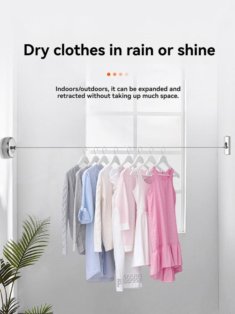 Wall-mounted Clothes Line Windproof 2.8m Adjustable Strength Nylon Durable Non-slip Drying Rack Rope Laundry