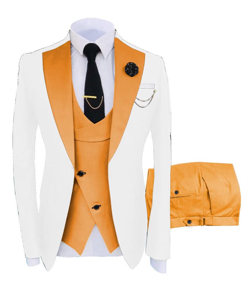 2025 European & American Men's Three-Piece Suit Set - Business, Banquet, or Groomsmen Attire