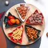 Creative Christmas Tree Shape Rotatable Candy Nuts Dry Fruits Ceramic Plate Snack Dishes Bowl Breakfast Tray Wedding Party