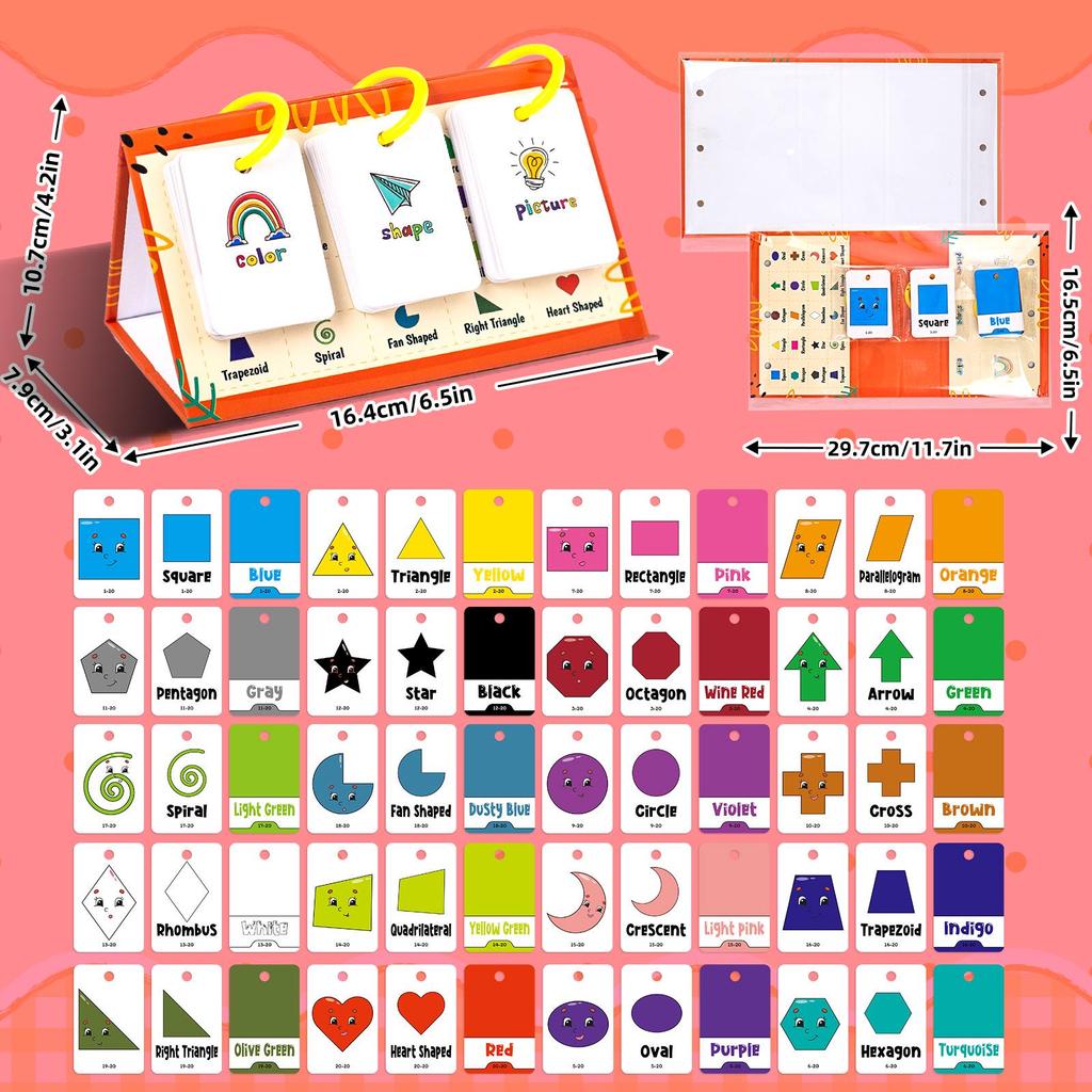 3D English Flashcards for Parent-Child Interaction - Educational Desktop Cards with Pictures and Text for Color Learning.