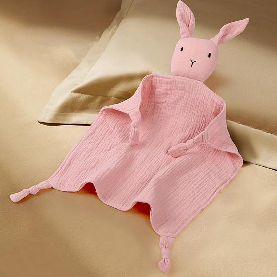 Animal Loveys for Babies Soothing Towel Muslin Security Blanket Panda Rabbit Self-Soothing Anti-Drop Towel for Sleeping Newborns