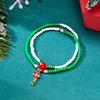 New Hot Snowman Santa Claus Crutch Wreath Pendant Multicolor Rice Beads Bracelet for Women Merry Christmas Zircon Gifts