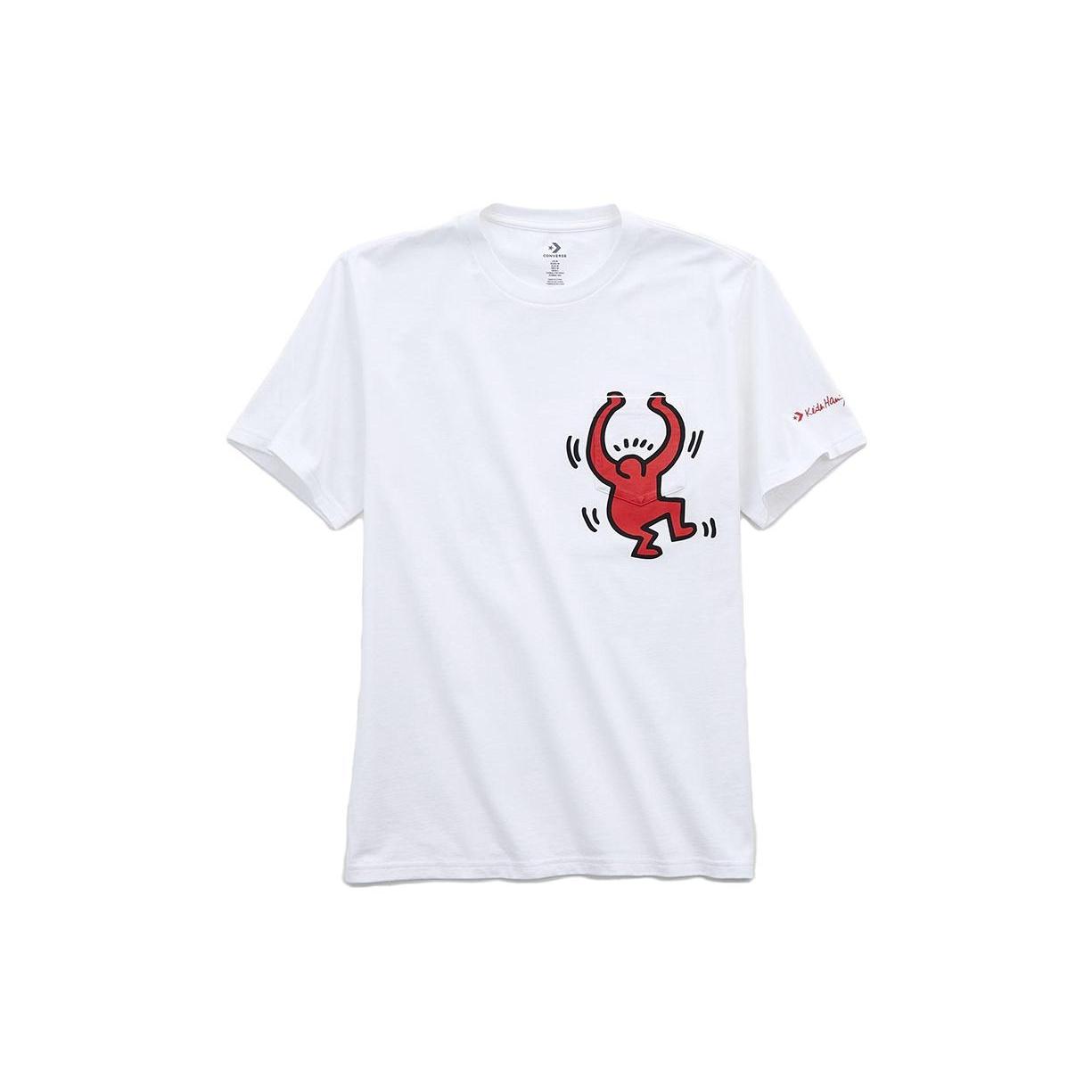 Converse x Keith Haring Graphic Pocket Tee Asia Sizing White Men s 10022253-A01 XXL