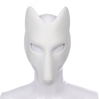 Cosplay Fox Masque s elastickým pásom Jednofarebné maľovanie Urob si sám Karneval Party Ples Maškarný Halloween Kostým Tvar zvieratka Vankúš na tvár