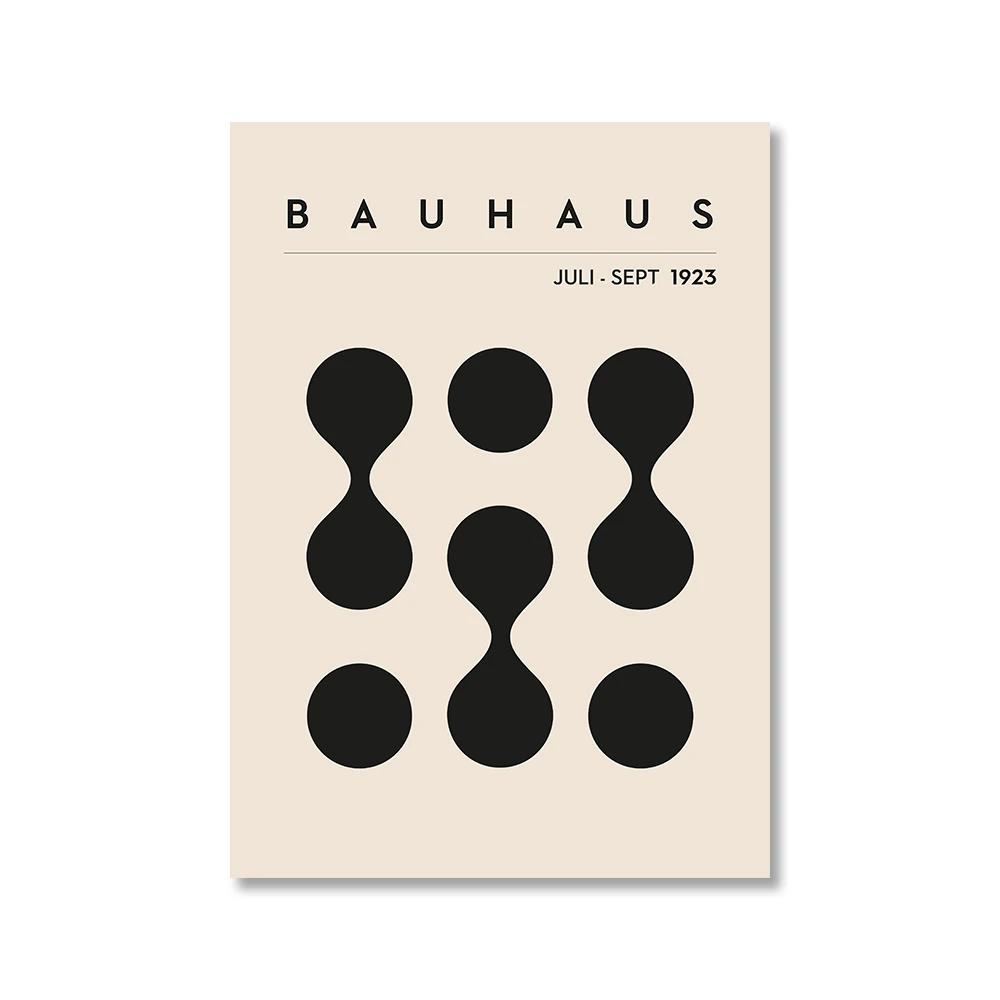 

Abstract Bauhaus Style Geometric Posters Canvas Painting Black Linen Beige Background Pictures and Prints Wall Art Home Decor 21X30CMNo Framed