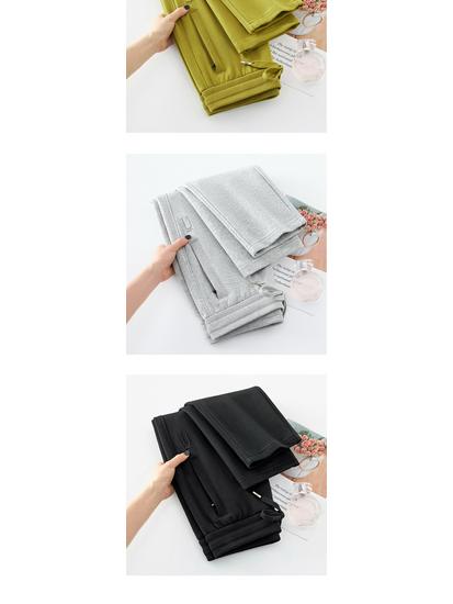 GAGN Women's Red Korean Style High Waist Long Pants - Plus Size Casual 2025