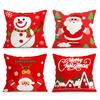 Red Christmas Theme Pillowcase Printed Polyester 40/45/50cm Throw Pillowcover Decorative Sofa Cushion Pillowslip Home Decor