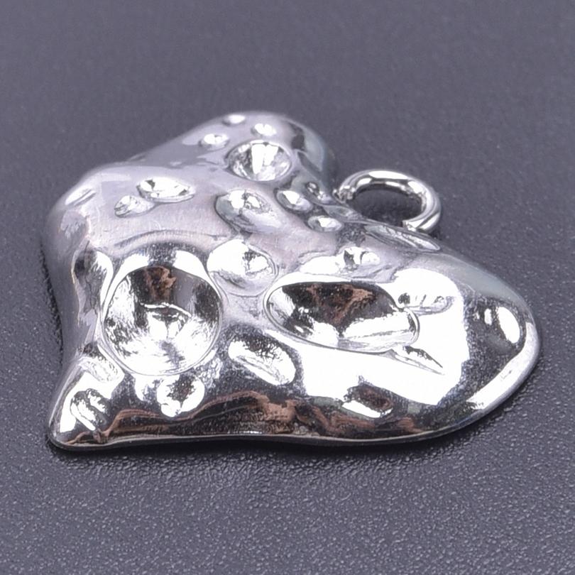 6pcs/Lot Classic Stainless Steel Heart Charms For Jewelry Making Bracelets Earring Necklace Pendant Love Material Girl Breloques