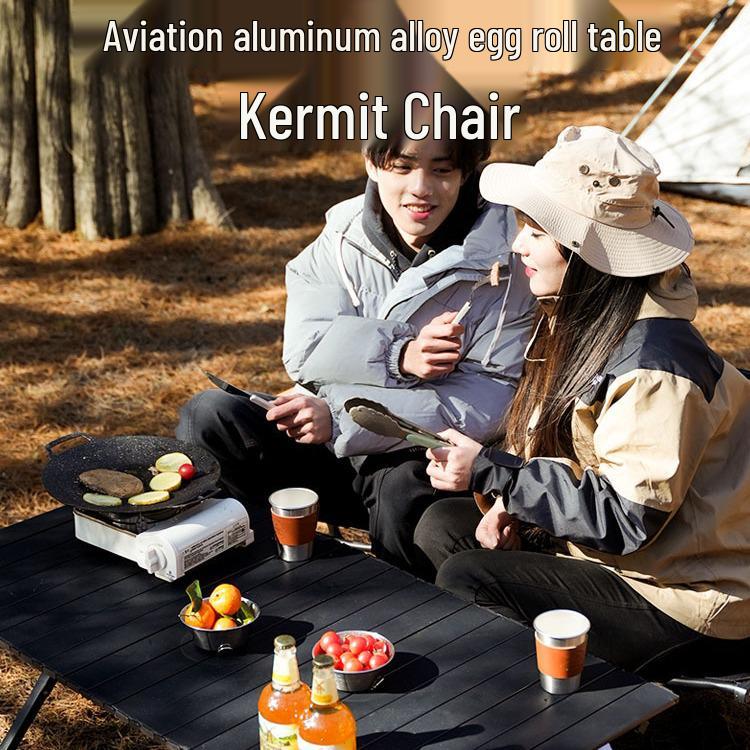 Ultralight Portable Aluminum Folding Table with Chairs - Ideal for Camping, Barbecue, Travel, Night Markets