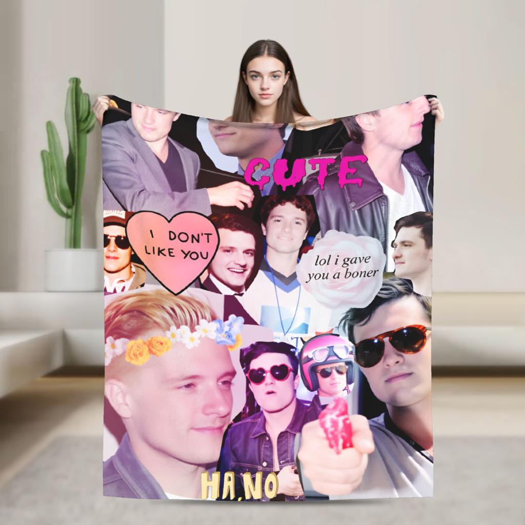 Warm Soft Blanket Decorative Josh Hutcherson Throw Blanket Flannel Bedspread For Couch Bed Funny Sofa Bed Cover
