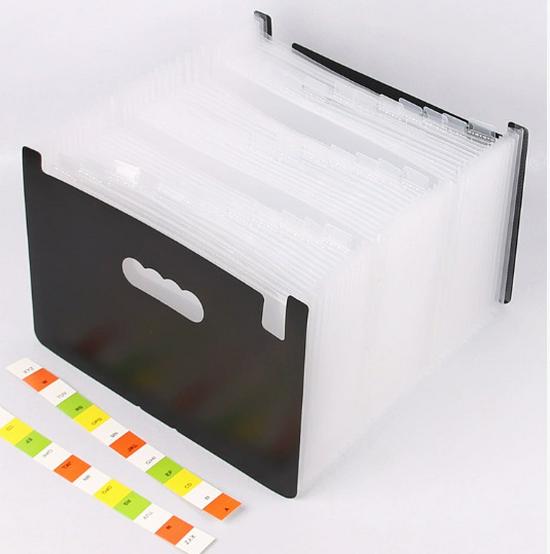 Desktop Stand-up Accordion Folder with 13/25 Pockets - Student Exam Paper Organizer