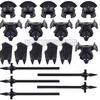 MOC Military Building Blocks Medieval Soldiers Knight Figures Weapons Accessories Witc Hat Helmet Shield Spear DIY Brick Toy T10