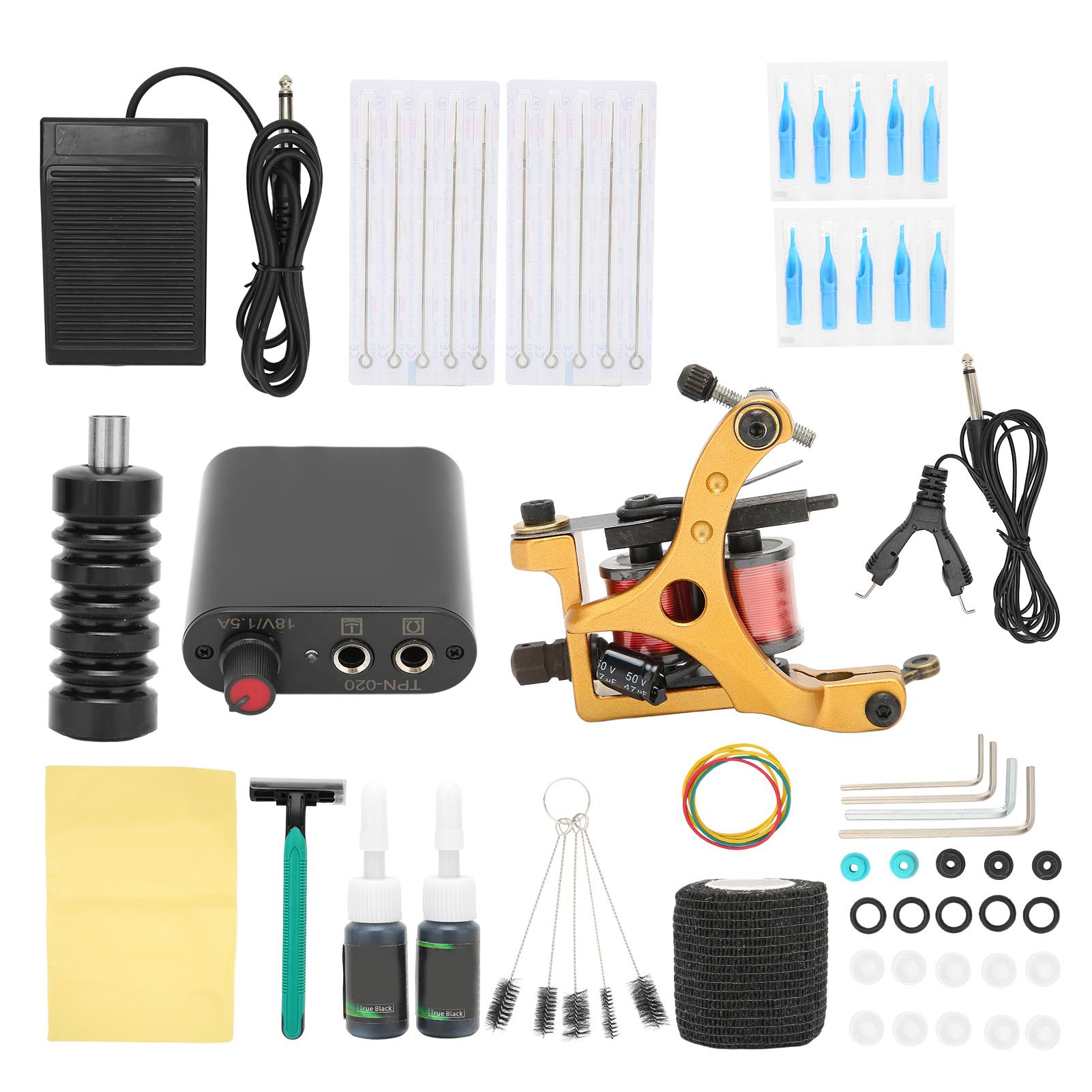 

Комплект из 10 катушек для тату-машинки, мини-блок питания для тату-машинки, полный комплект 90‑265VUS EU Plug