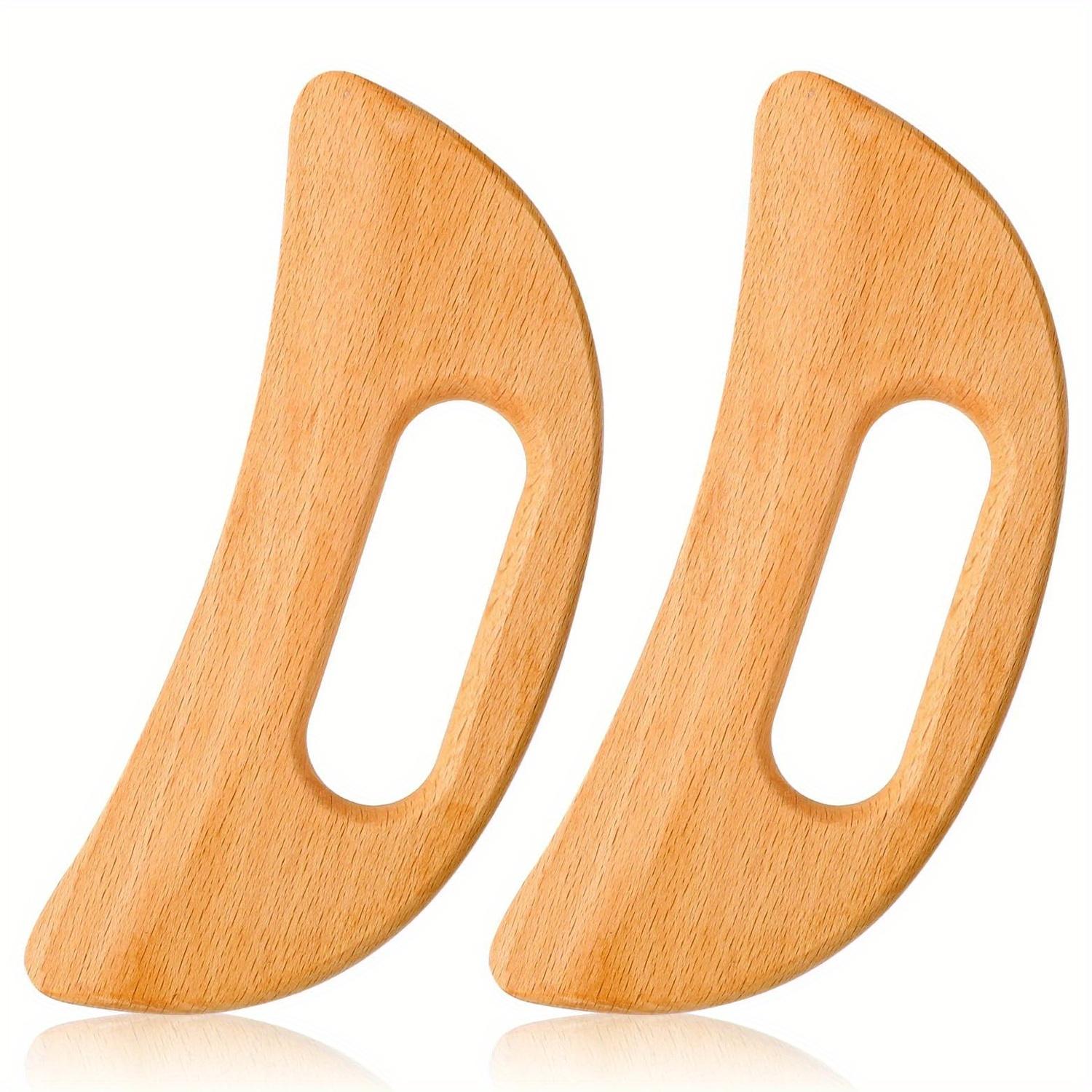 

2PCS Lymphatic Drainage Massager Wooden Gua Sha Tool for Body Massage Scraper for Anti Cellulite Body Gua Sha Paddle