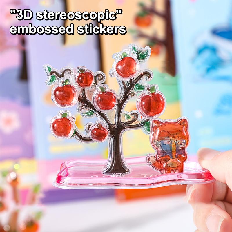 3D Stickers Cute Relief Stickers Fun Stacking Series Children'S Toys Exchange Stickers Office School Supplies Stationery
