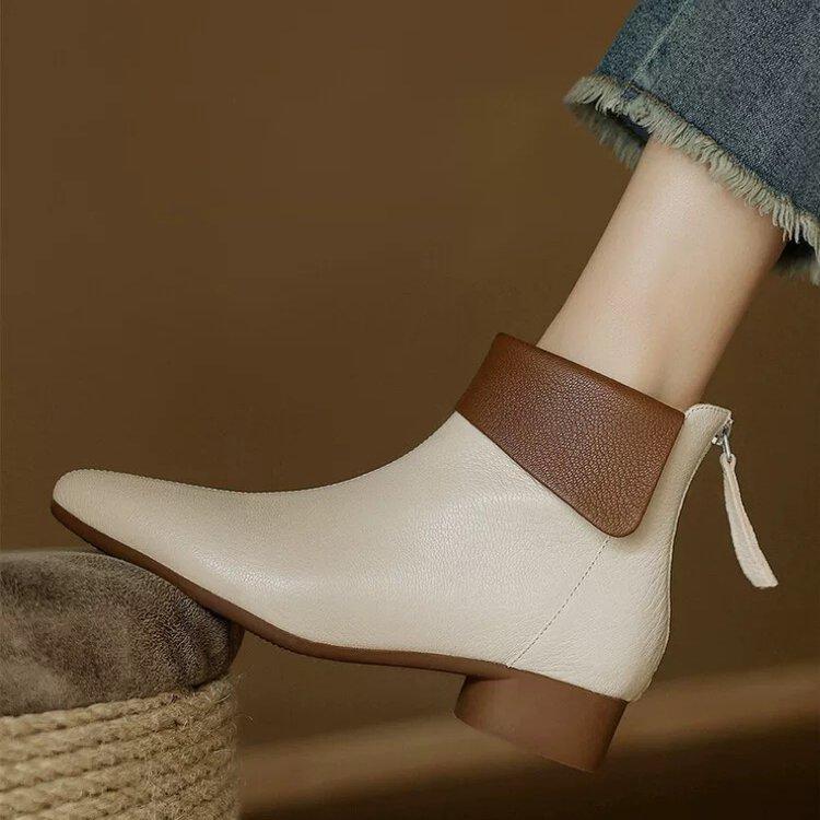 

Женские короткие ботинки на мягкой подошве, одинарные хлопковые ботинки с острым носком, новинка осени и зимы 2025 года, бархатные универсальные французские ботинки Мартин, детские 40