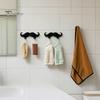 Space Saving Wall Storage Hook 3D Printed Beard Shaped Hook, Self?Adhesive Creative Bathroom Heavy Duty Hanger for Keys Key Towel, Fun Organizer
