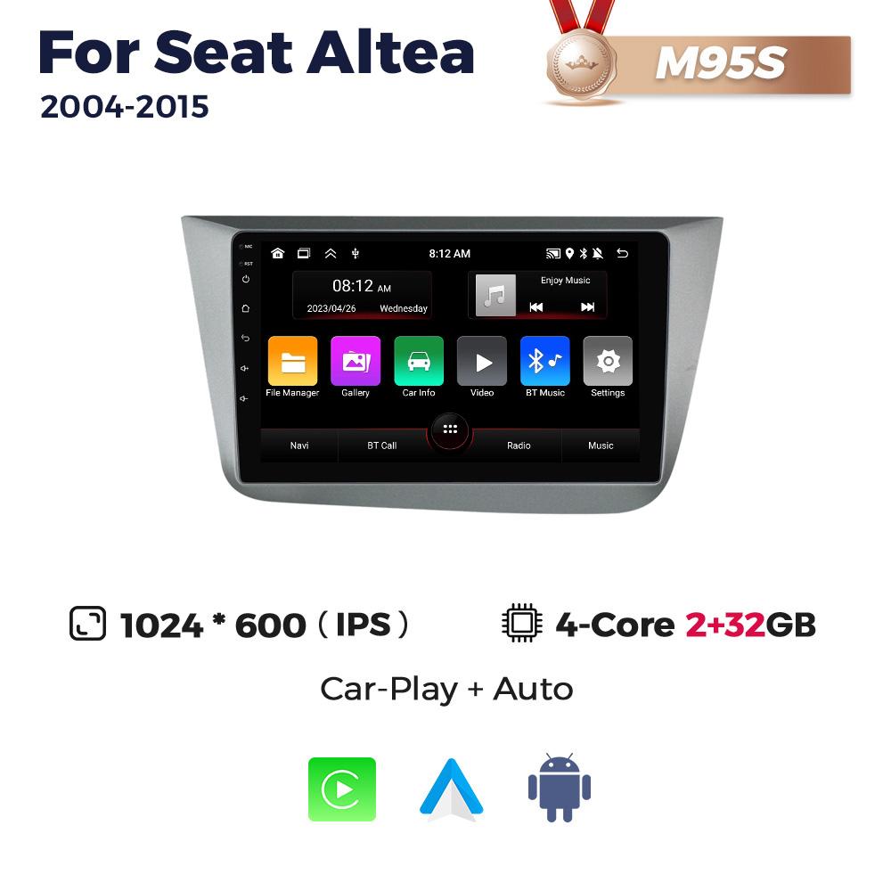 New Android Car Radio Multimedia Video Player For Seat Altea 2004-2015 Toledo 2004-2009 GPS Navigation BT Carplay 2Din Head Unit