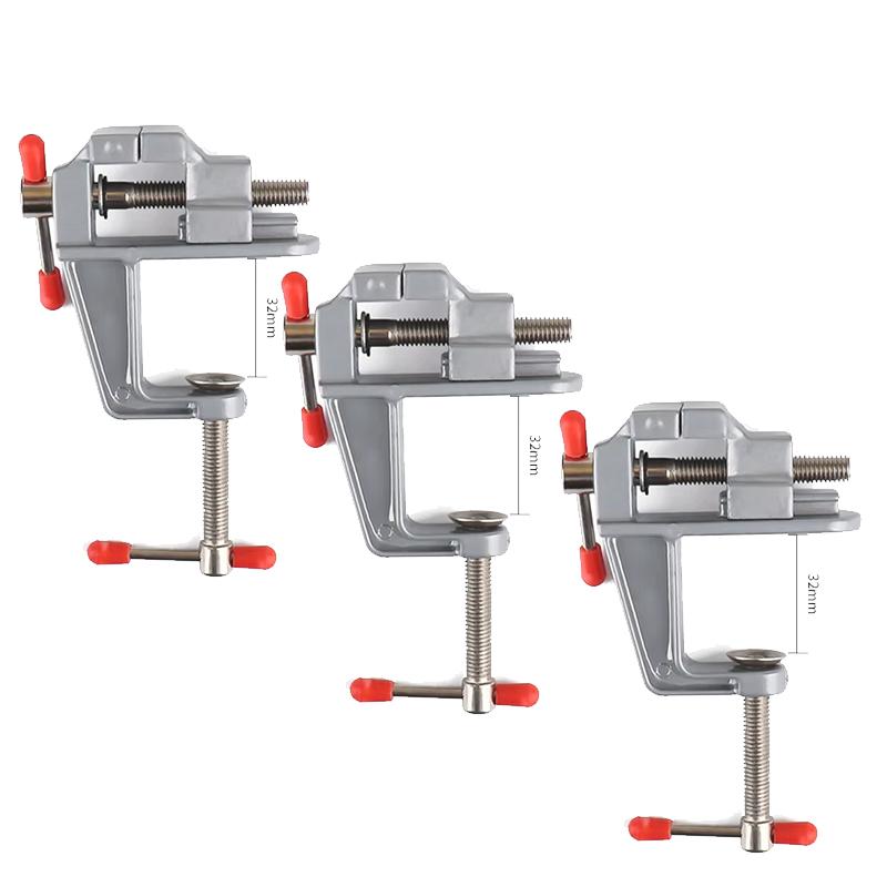 3.5" Aluminum Miniature Mini Bench Vise Muliti-Funcational Small Jewelers Hobby Clamp On Table Flat Pliers Tool Vice