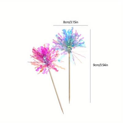 Five Pieces of Dazzling Rain Cake Plug-in Birthday Dress Up Baking Plate, Creative Dazzling Cake Decoration Rim.