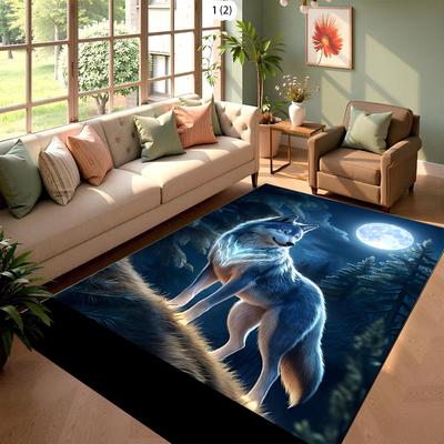 2D Tiger Leopard Cheetah Lion Wolf Area Rug,Carpet Rug for Living Room Bedroom Sofa Doormat Kitchen Decor,Kid Floor Mat