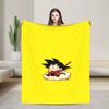 Black  White Goku Dragon Ball Flannel Blanket  Soft Durable Bedding Throws For Couch Bed Picnic Bedspread Sofa Bed Cover