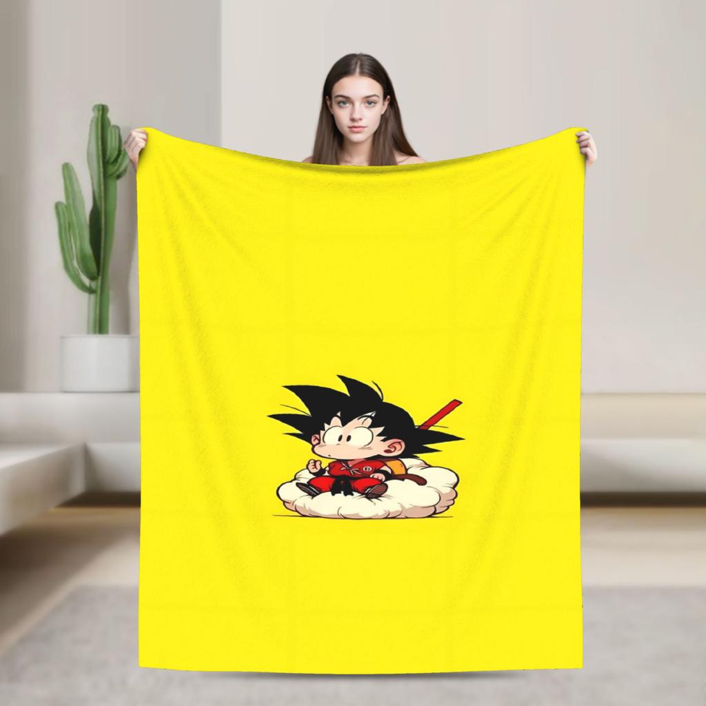 Black White Goku Dragon Ball Flannel Blanket Soft Durable Bedding Throws For Couch Bed Picnic Bedspread Sofa Bed Cover