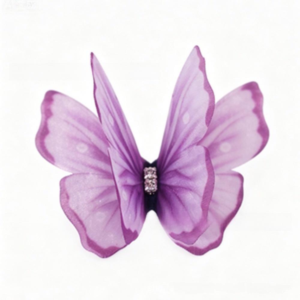 50Pcs 3D Organza Fabric Butterfly Appliques Colorful Clothes Sewing Patch  Bridal Hair Accessories