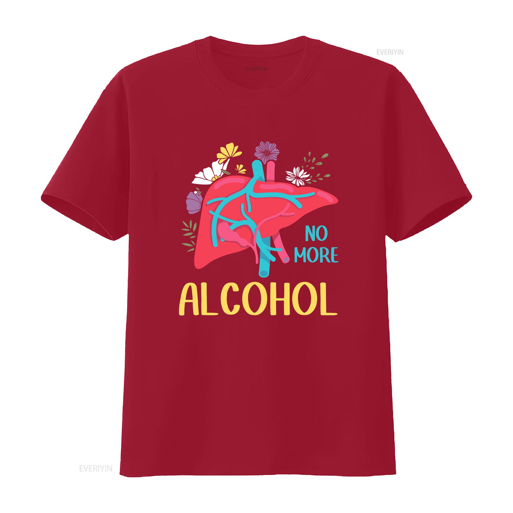 No More Alcohol Liver Disease Awareness T Shirt  vintage Washed Stylish graphic Breathable fashion Soft Casual Stretched Unisex S