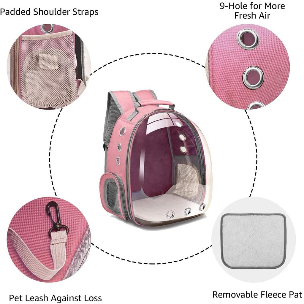 Astronaut Window Dog Cat Carrier Breathable Transparent Backpack Pet Travel Bag