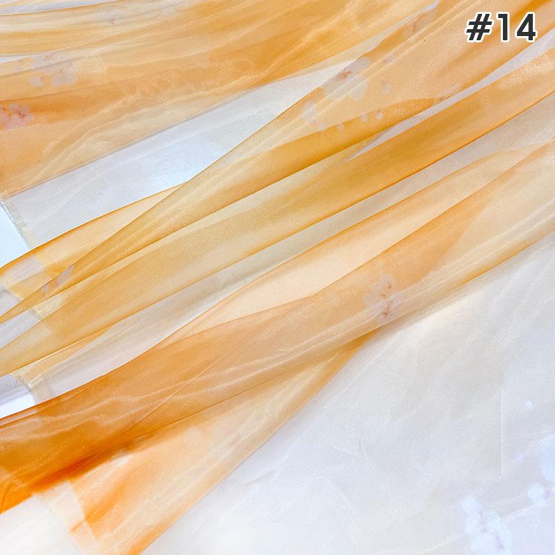 1M Chinese Style Gradient Ultra-thin Chiffon Designer Fabric Translucent Tulle Fabric DIY Ancient Hanfu Dress Costume Upholstery