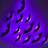 Halloween Dekorationen 3D LED Leuchtende Spinne Fledermaus Wandaufkleber Set, Leuchtet im Dunkeln für Haus Bar, 16er Pack