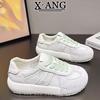 Cowhide version children's versatile mesh breathable little white shoes summer new casual sports shoes board shoes