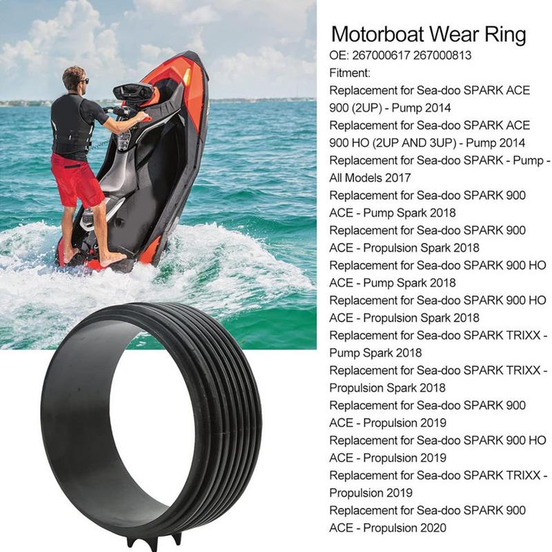 Pump Wear-Resistant Ring High Performance Motorboat Wear Rings Spark Parts Propulsion System Wear Ring Replacement For 2 Up & 3