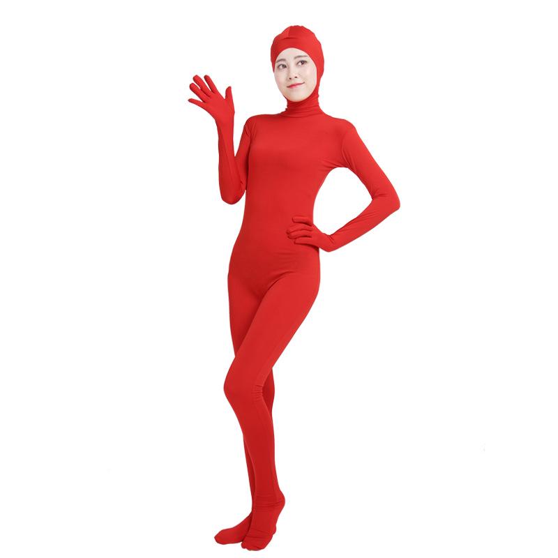 Mono de lycra de cuerpo entero con cara abierta para cosplay de actuación en escenario de anime