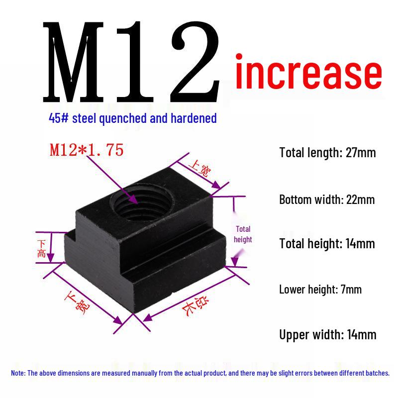 Pressure Plate Trapezoidal T-Slot Nut, Sizes M8-M27