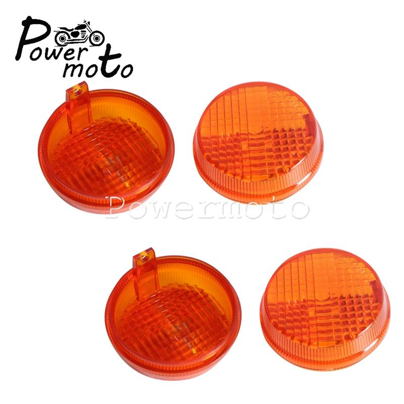 2/4 Universal Front & Rear Turn Signal Lens 2.75" Indicator Lense Cover For Honda Kawasaki Cruisers VTX VN Vulcan 1300 1600 1800